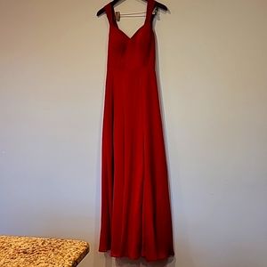 Red Azazie evening gown